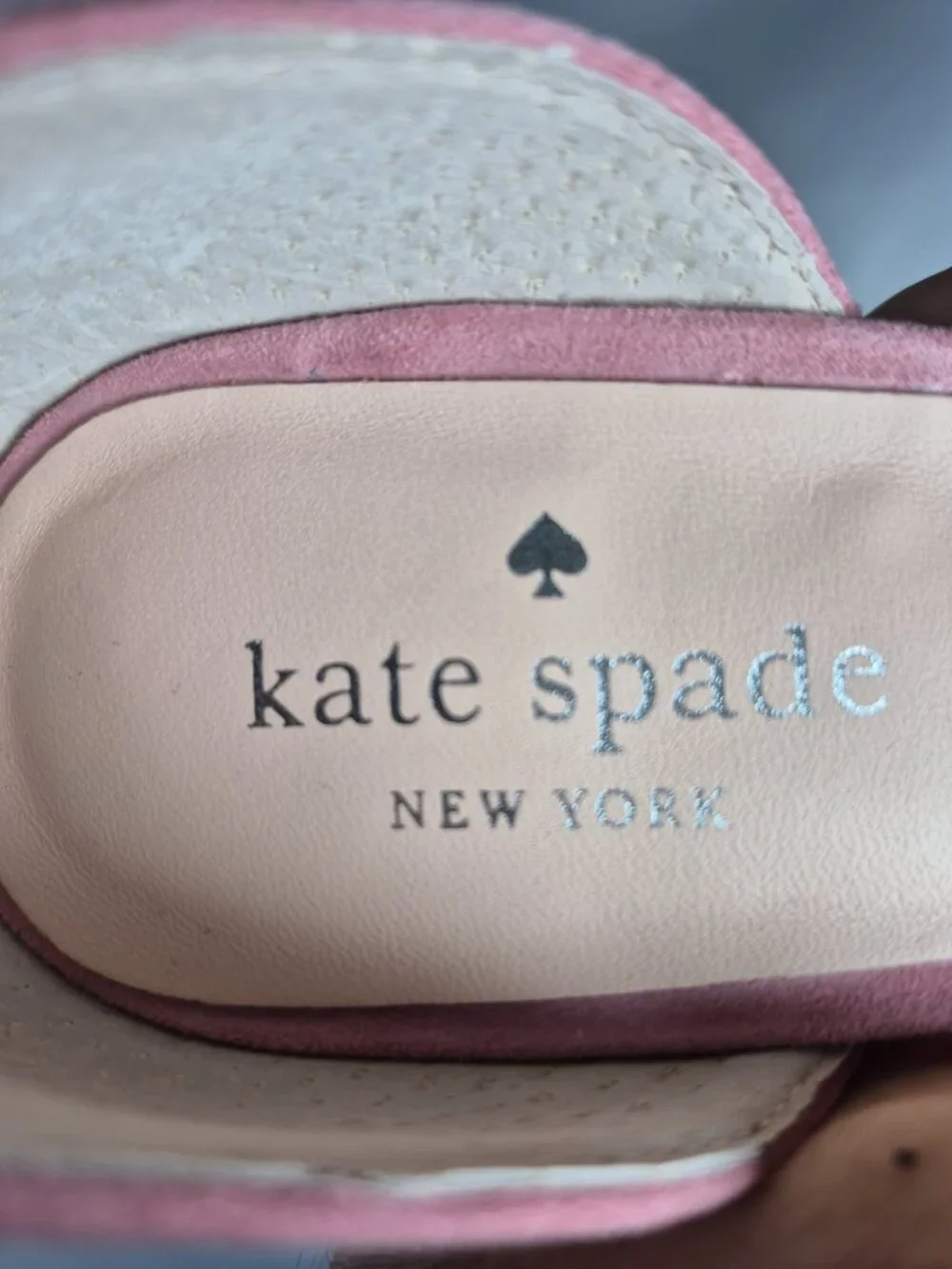 Kate Spade Pink Suede Crystal Bow Peep Toe Heels Size 8